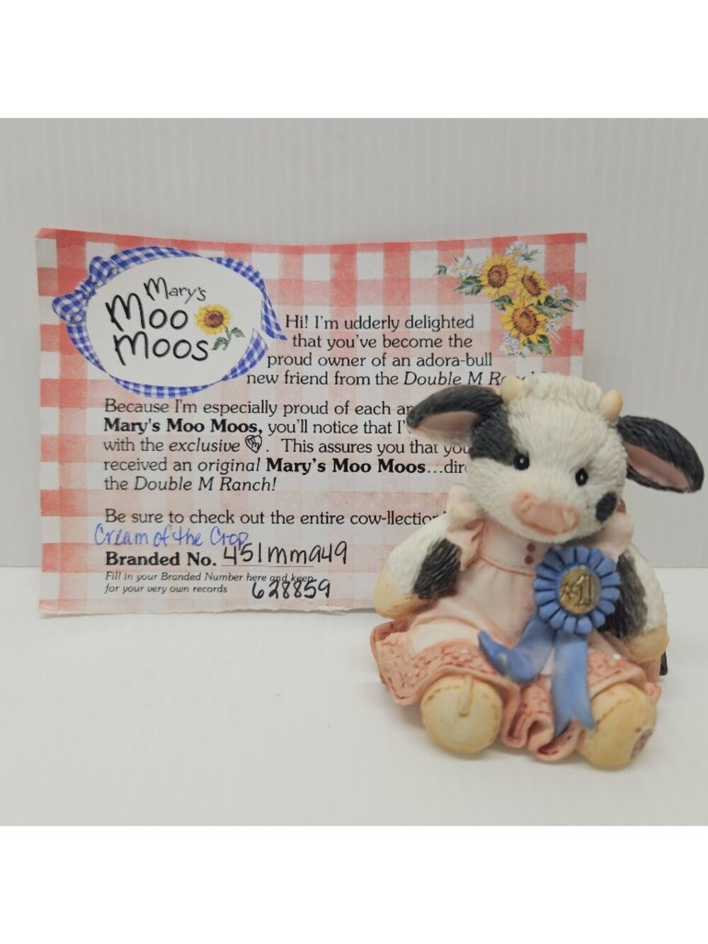 Mary Moo Moos Collectibles "Cream Of The Crop" 1993 Mary Rhyner Enesco 628859